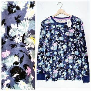 NWT Vera Bradley 100% Cotton Floral Crew Neck Cozy Sleep Shirt Size M